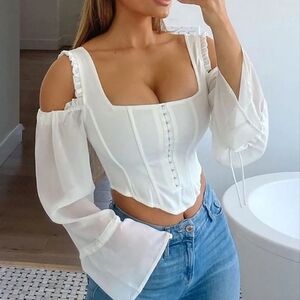 FASHION NOVA white corset top 1XL